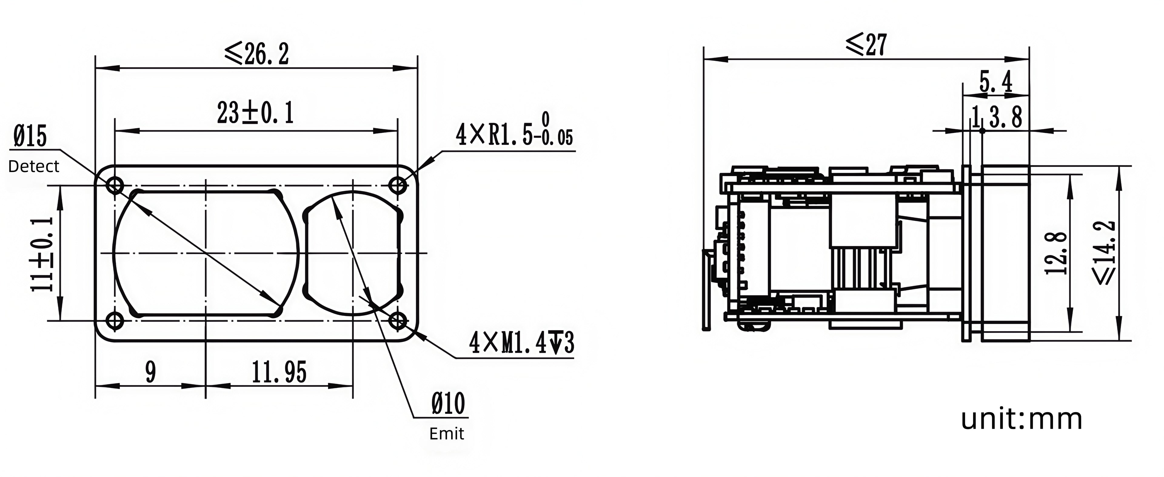 Laser Rangefinder 905 nm LRFA1200AA