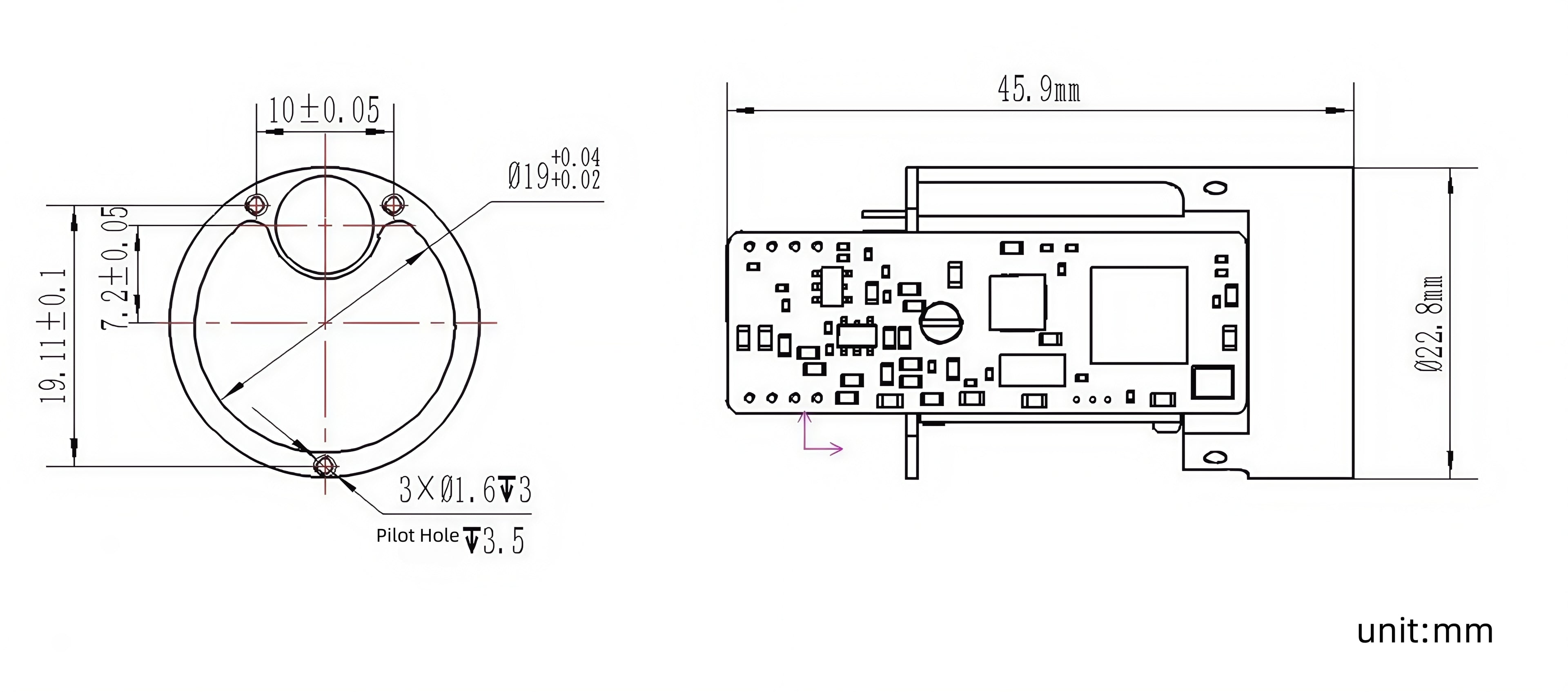 Laser Rangefinder 905 nm LRFA1200BA