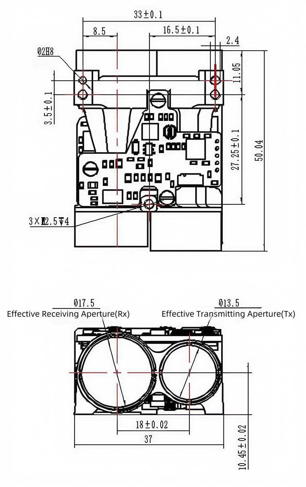 Laser Rangefinder 905 nm LRFA2500CC
