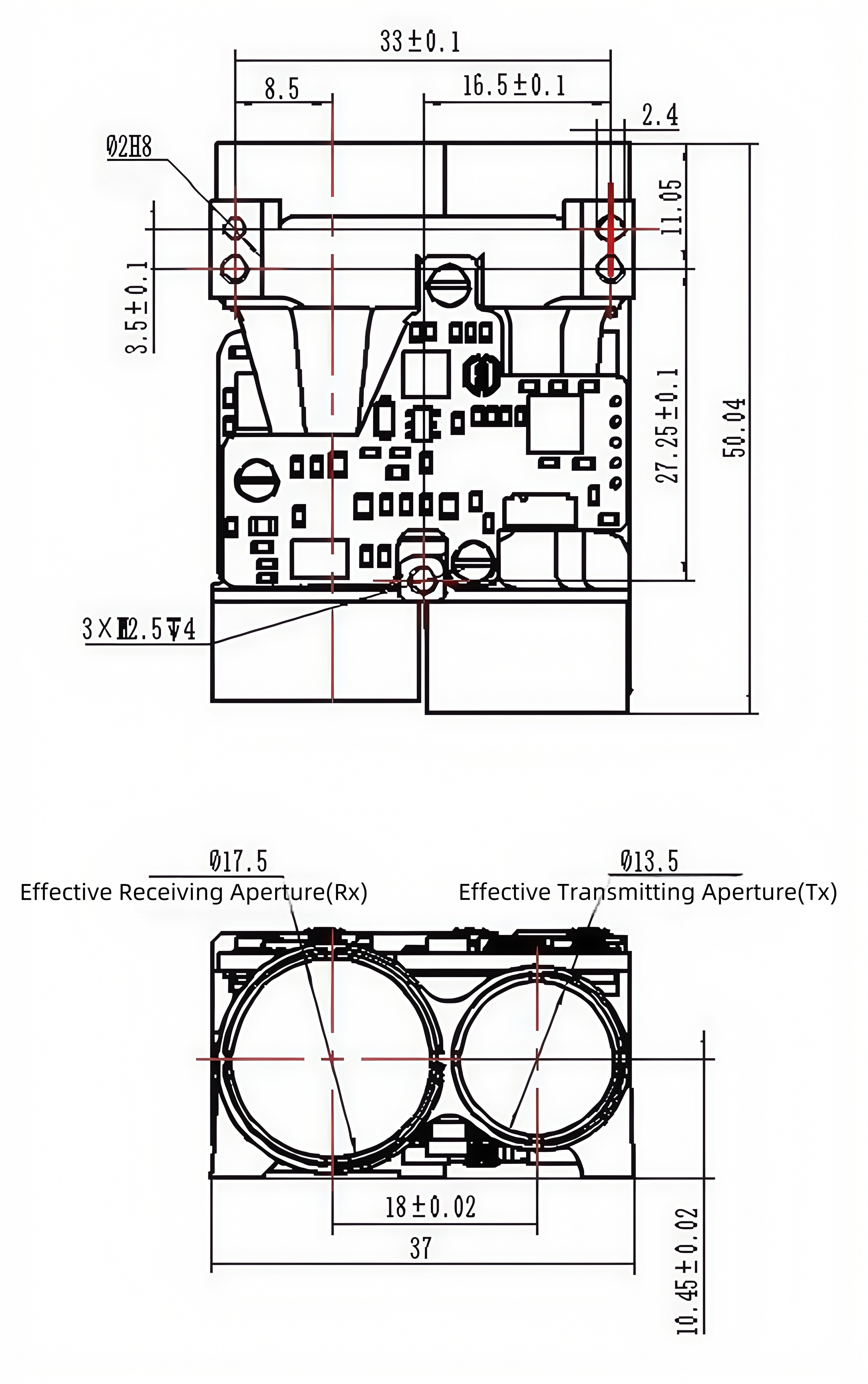 Laser Rangefinder 905 nm LRFA2500CC