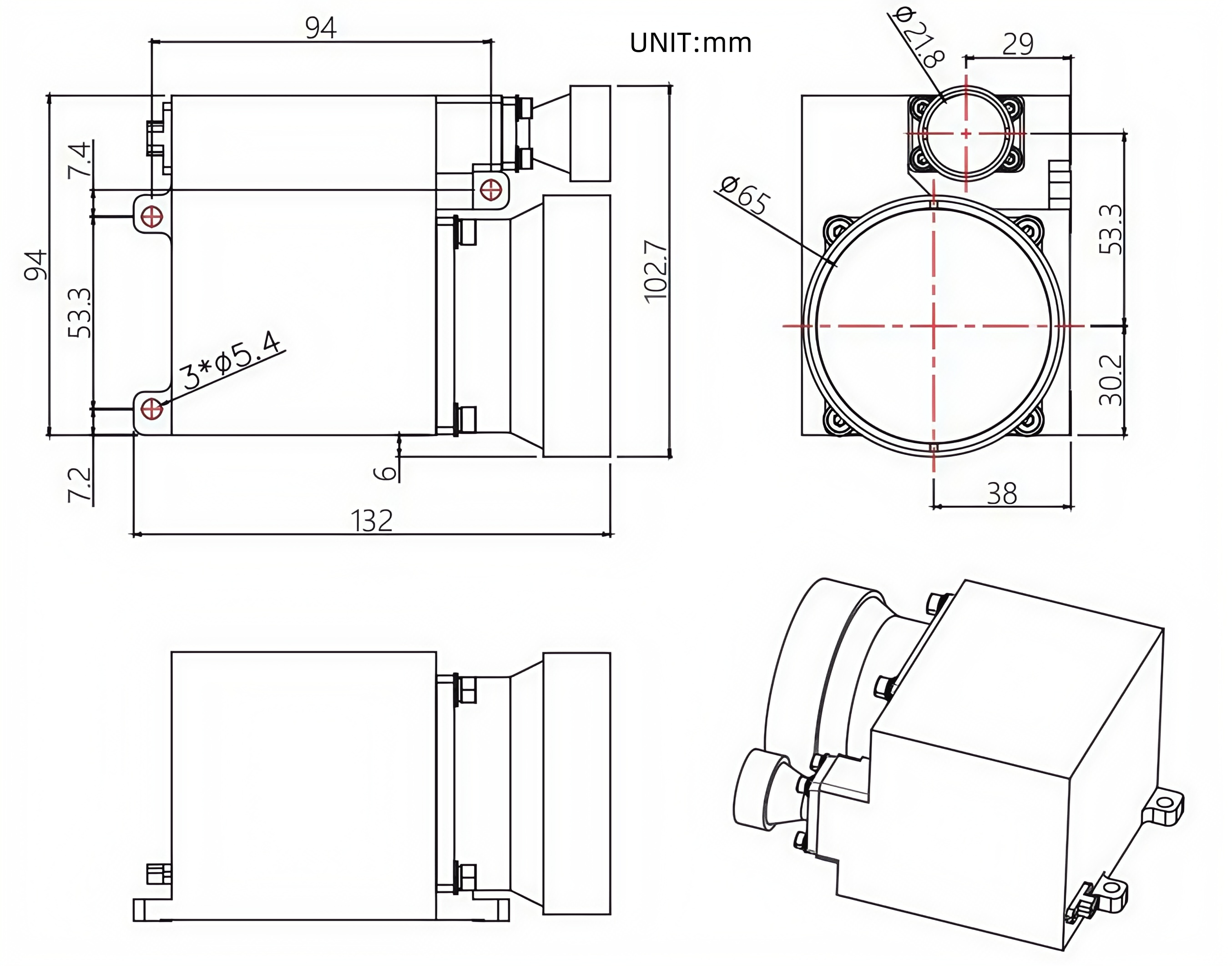 Laser Rangefinder 1535 nm LRFB20000HC