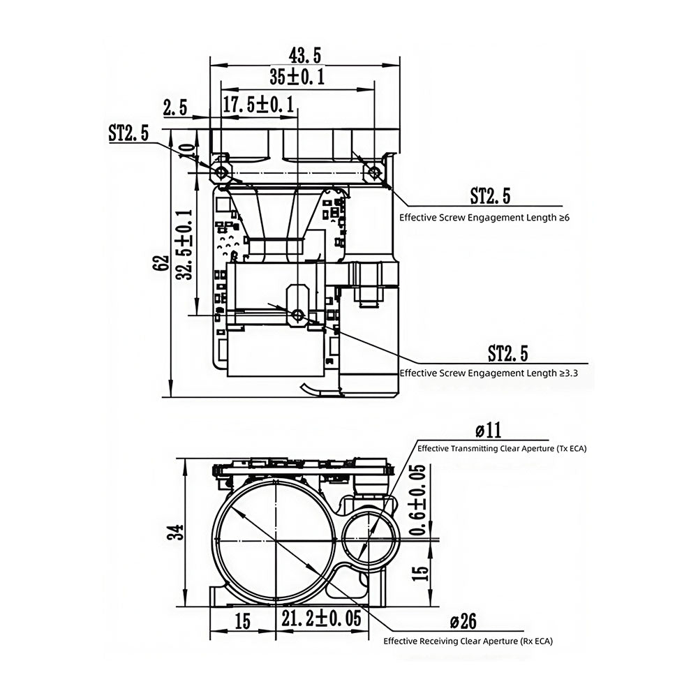 Laser Rangefinder 1535 nm LRFB5000DD