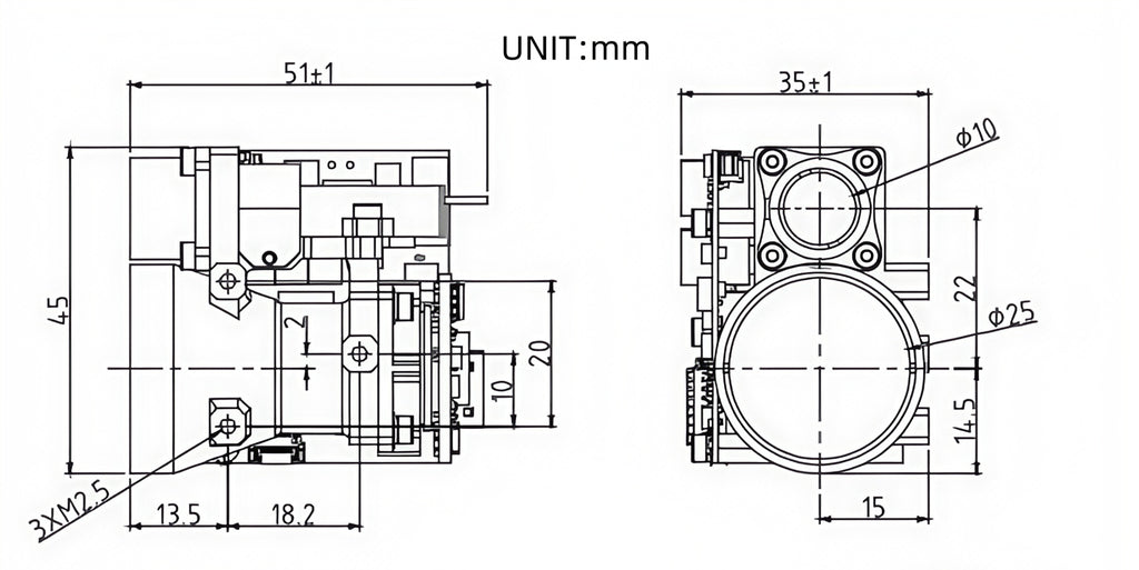 Laser Rangefinder1535 nm LRFB6000EC