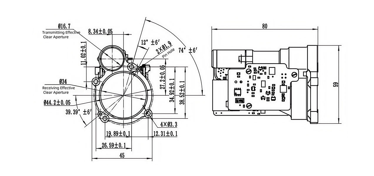 Laser Rangefinder 1535 nm LRFB7300DC